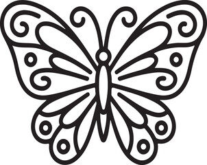 Elegant butterfly outline insect vector icon design © MDToufik