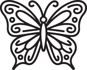 Decorative butterfly line art vector illustration isolated on white © MDToufik