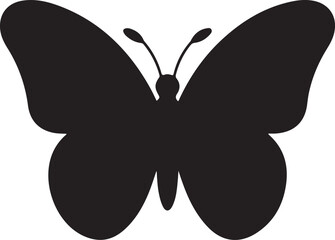 Butterfly silhouette insect vector illustration isolated on white © MDToufik