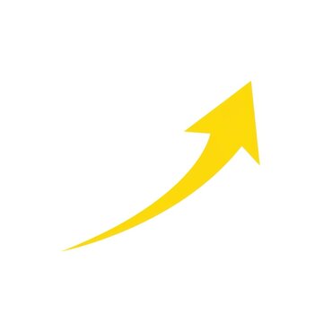 A bright yellow upward arrow symbolizing growth or improvement in a modern design.