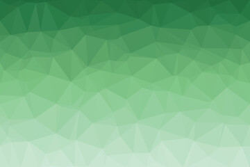 Fototapeta premium A refreshing geometric low poly surface shows a cool gradient from emerald green to soft mint shades