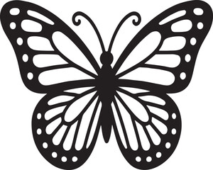 Butterfly silhouette with detailed wings vector illustration © MDToufik