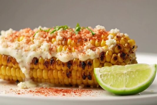 Delicious Mexican street corn recipe featuring creamy toppings and spices