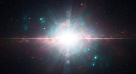 Fototapeta premium Bright Cosmic Explosion A Dazzling Display of Light and Energy in the Vast Universe.