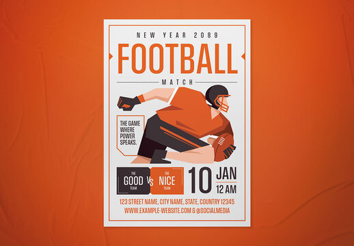 Orange & Black New Year Football Flyer