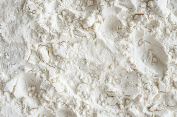 Photo of White fine flour powder macro texture. Food photo for backdrops or recipes