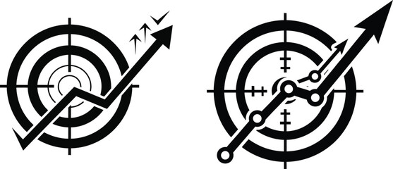 Accuracy and precision targets with arrows