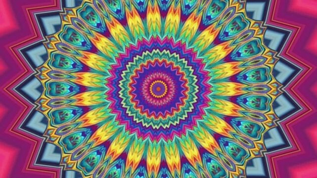 Vibrant colorful mandala design with concentric patterns