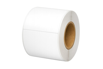 Blank white adhesive label roll transparent background