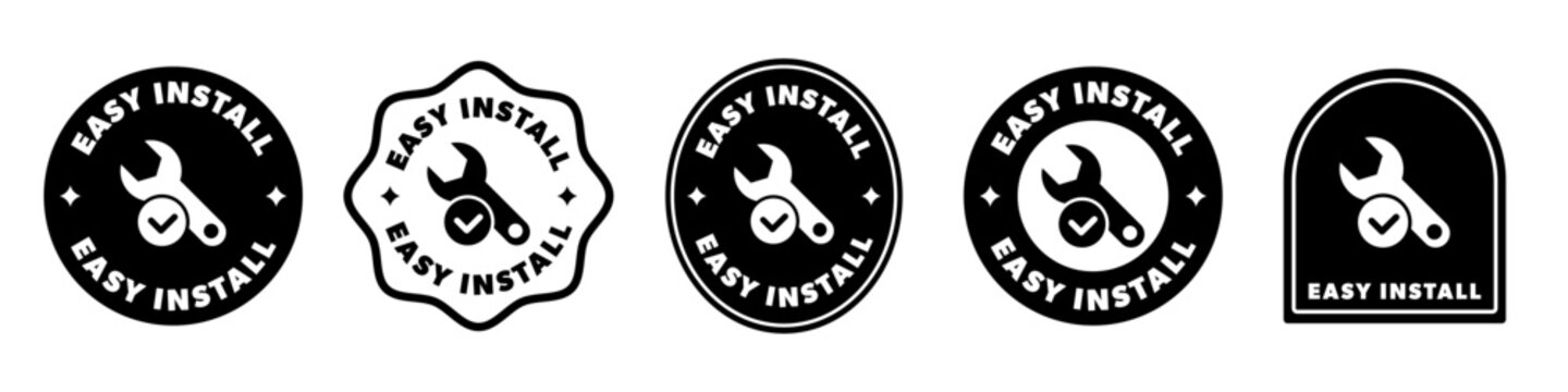 Easy Install - vector labels for tool or furniture information.