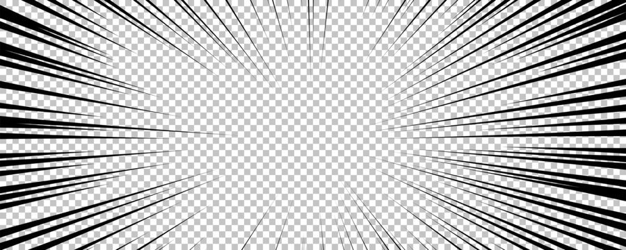 Black comic book transparent background