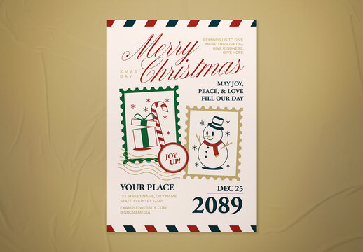 Red & Beige Christmas Celebration Flyer