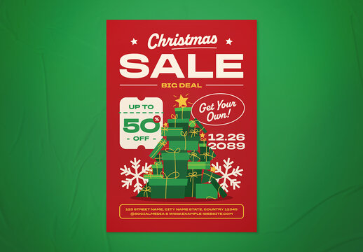 Red & Yellow Christmas Sale Event Flyer