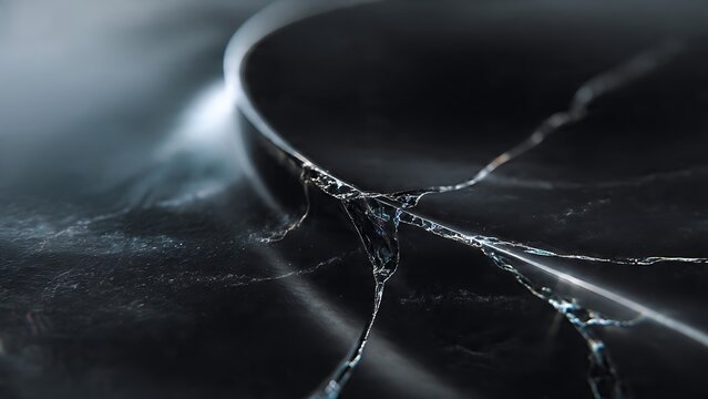 smooth polished black obsidian one subtle curved conchoidal actures soft box reflection wrappi