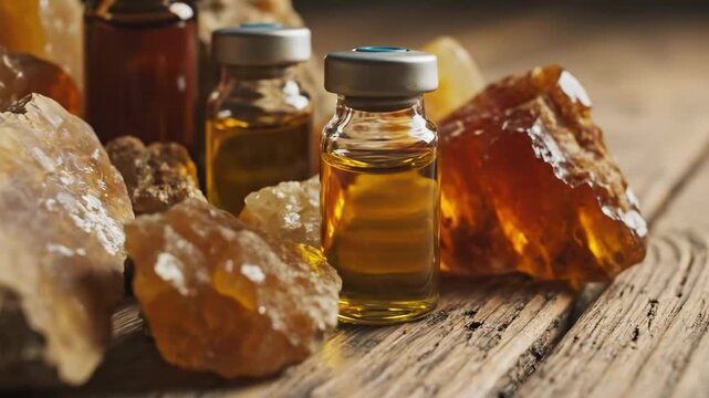 Frankincense Resin and Essential Oil Vials