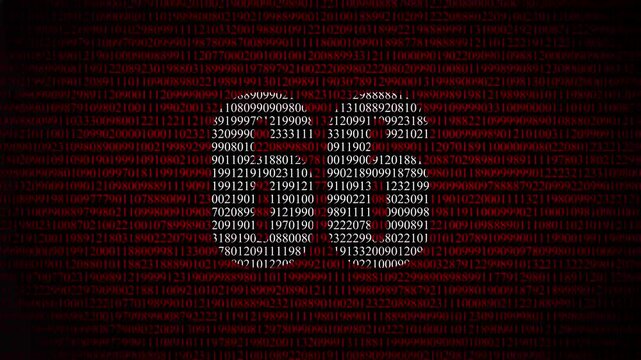  Number 66 made of binary code digital number 66 binary code matrix loop video background