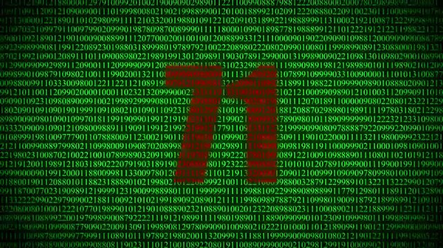  Number 71  made of binary code digital number 71 binary code matrix loop video background