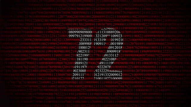  Number 72 made of binary code digital number 72 binary code matrix loop video background