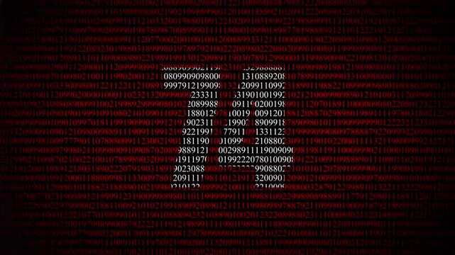  Number 96 made of binary code digital number 96 binary code matrix loop video background