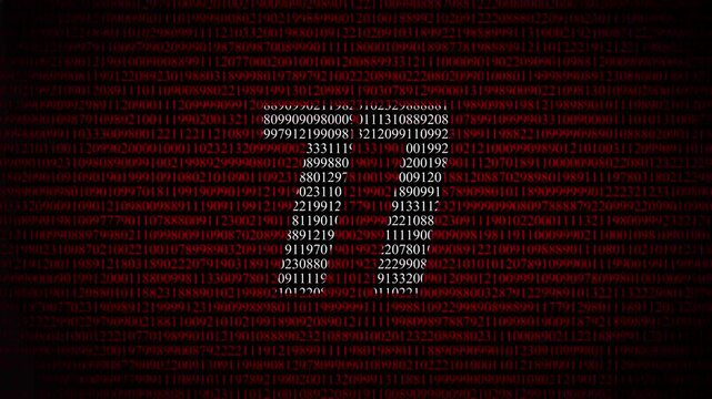  Number 77 made of binary code digital number 77 binary code matrix loop video background