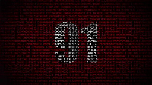  Number 91 made of binary code digital number 91 binary code matrix loop video background