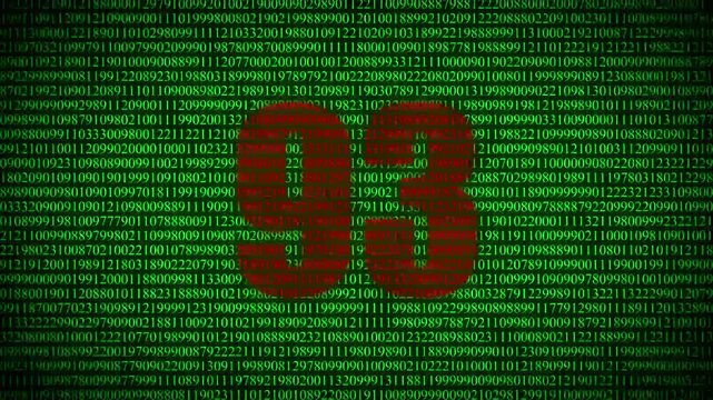  Number 93 made of binary code digital number 93 binary code matrix loop video background