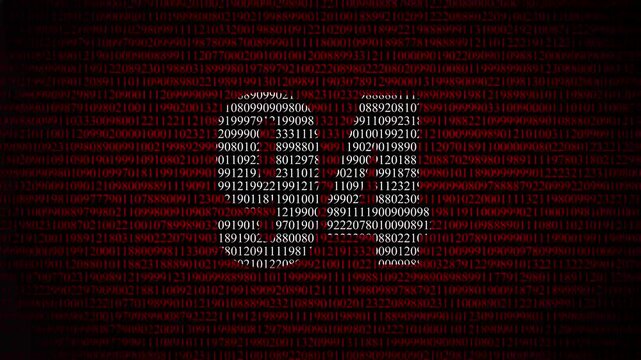  Number 94 made of binary code digital number 94 binary code matrix loop video background