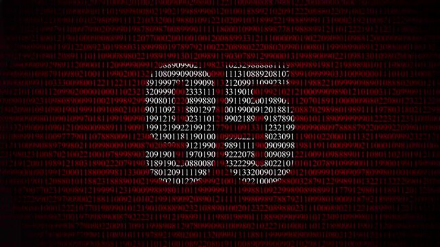 Number 95 made of binary code digital number 95 binary code matrix loop video background