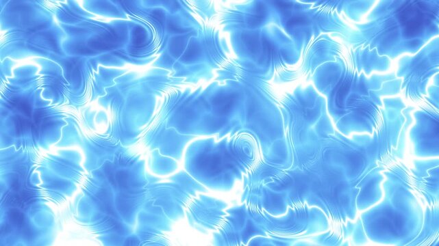Loop moving animation of sunlit wave ripples flowing across a vivid blue water surface, forming shimmering caustic patterns that capture