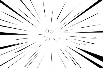 Comic book action lines on transparent background. Style radial speed lines motion effect © George