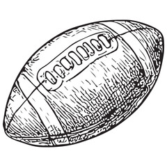 American Football Ball Illustration &ndash; Vintage Gridiron Leather Football