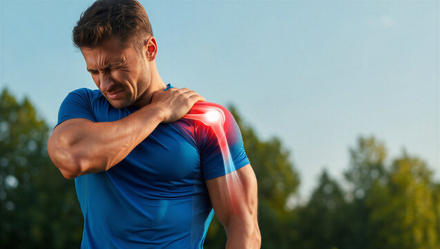 young man in the park shoulder pain