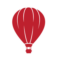 Obraz premium red hot air balloon icon for travel and adventure concepts