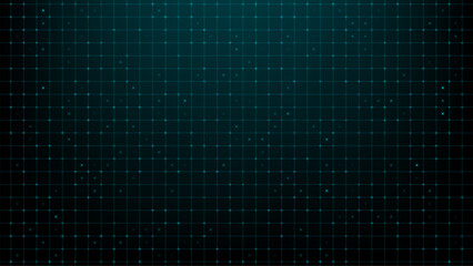 Hud vector graphic grid with geometric cross pattern. Digital background with glowing dots and intersection lines for interface design. Futuristic technology abstract data visualization. © hiten666