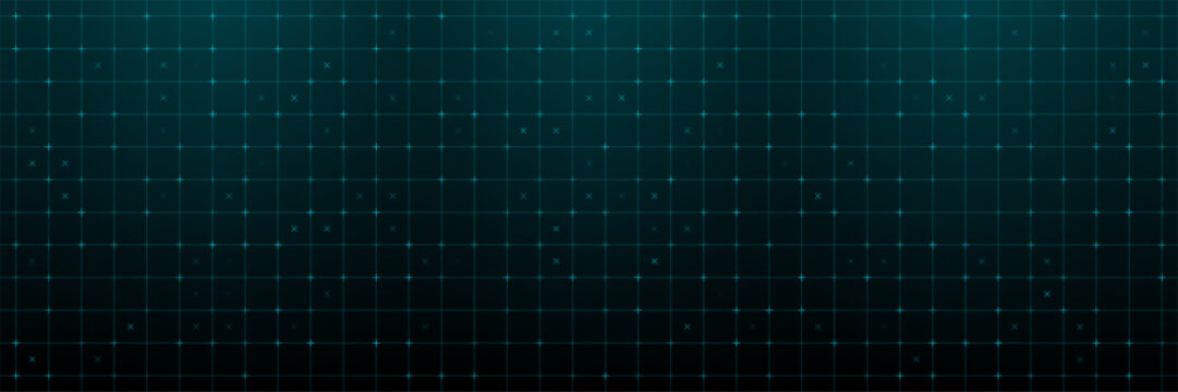 Hud vector graphics grid with crosshair markers. Abstract digital display background for futuristic user interface and data visualization. Technology concept for science and tech design.