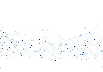 Abstract Blue Network Connections Banner on White Background with Copy Space © Siam