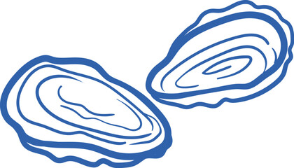 Oyster Halves Line Drawing © Anna Syvak