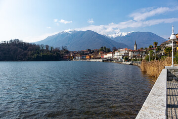 View of the village of Mergozzo in Piedmont