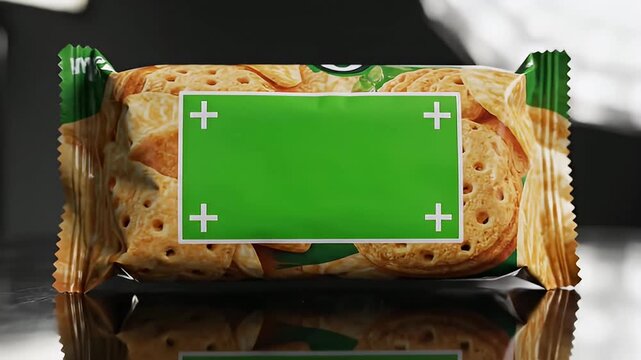 Packaged Flatbread with Green Label Mockup.