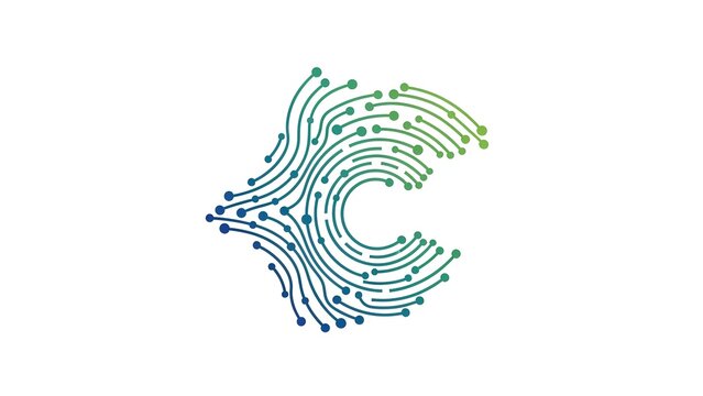 Abstract Letter C Technology Circuit Board Design.