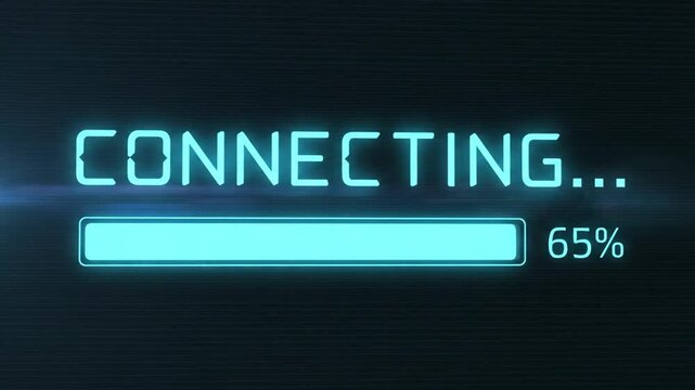 Digital loading bar with connecting text.
