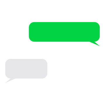 Mockup of generic SMS or messengar app blank message bubbles vector