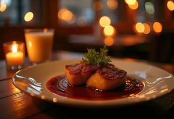 Candlelit Bistro Comfort Duck Confit Feast Golden Skin Romantic Setting