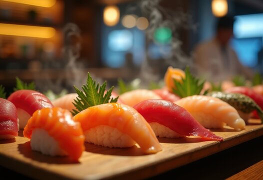 Exclusive Premium Omakase Sushi Imagery at Tokyo-Style Restaurant Counter Snapshot