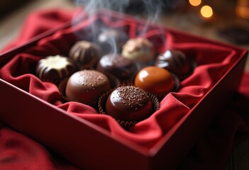 Luxurious Belgian Chocolate Collection in Exquisite Velvet Box with Lavish Detailing