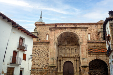 Fototapeta premium Renaissance side facade of the parish church of San Simón and San Judas in Alcalá de la Selva, Teruel, Aragon, Spain