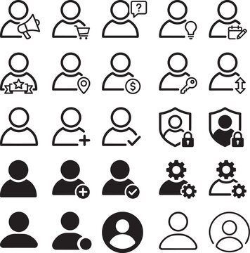 User Profile Line Icon Set
