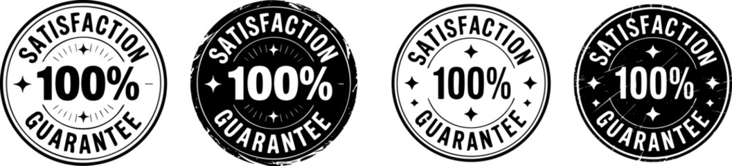 Fototapeta premium 100% Satisfaction Guarantee Badge Set – Professional Quality Assurance Seals for Retail and E-commerce