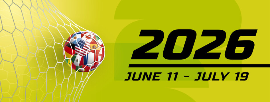 BANDEAU FOOTBALL 2026 SUR FOND VERT