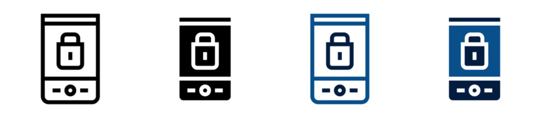 Iconos de móvil seguro. Teléfono con candado. Protección digital y seguridad en dispositivos móviles. Ilustración vectorial © Alejandro